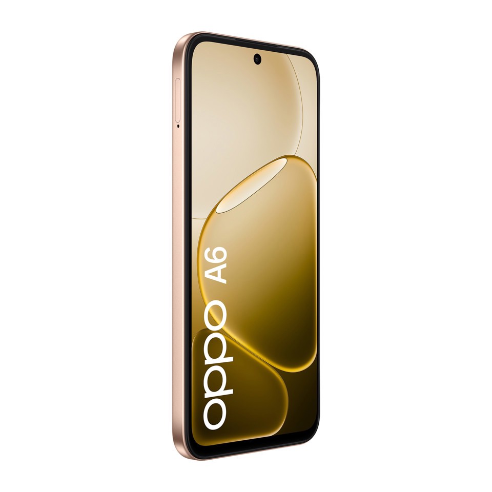 OPPO A6 AI Smartphone, doppia fotocamera 50MP+2, Selfie 8MP, Display 6.75” 120HZ IPS HD+, 6550mAh, RAM 6GB(Esp2GB/4GB/6GB)+ROM 256GB [Versione Italia], Aurora Gold