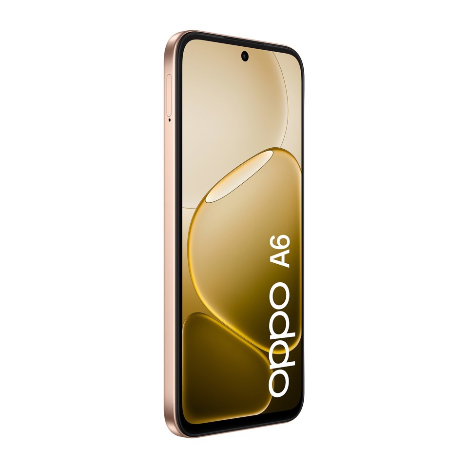 OPPO A6 AI Smartphone, doppia fotocamera 50MP+2, Selfie 8MP, Display 6.75” 120HZ IPS HD+, 6550mAh, RAM 6GB(Esp2GB/4GB/6GB)+ROM 256GB [Versione Italia], Aurora Gold