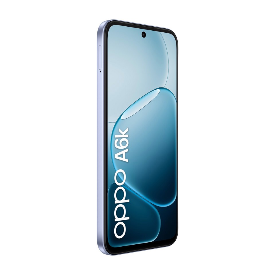 OPPO A6k AI Smartphone, doppia fotocamera 13MP+QVGA, Selfie 5MP, Display 6.75” 120HZ IPS HD+, 6100mAh, RAM 4GB(Esp1GB/2GB/4GB)+ROM 256GB [Versione Italia], Crystal Blue