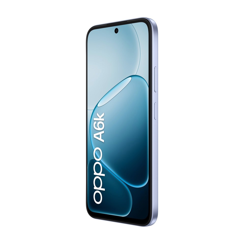 OPPO A6k AI Smartphone, doppia fotocamera 13MP+QVGA, Selfie 5MP, Display 6.75” 120HZ IPS HD+, 6100mAh, RAM 4GB(Esp1GB/2GB/4GB)+ROM 256GB [Versione Italia], Crystal Blue
