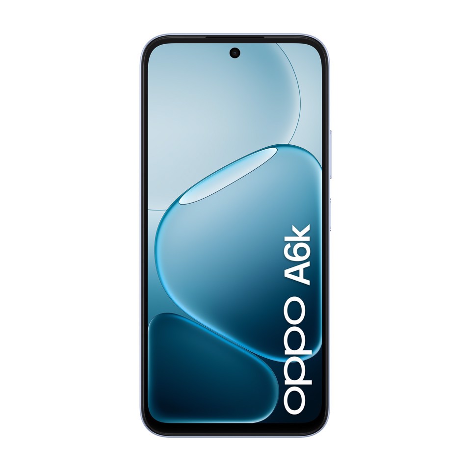 OPPO A6k AI Smartphone, doppia fotocamera 13MP+QVGA, Selfie 5MP, Display 6.75” 120HZ IPS HD+, 6100mAh, RAM 4GB(Esp1GB/2GB/4GB)+ROM 256GB [Versione Italia], Crystal Blue
