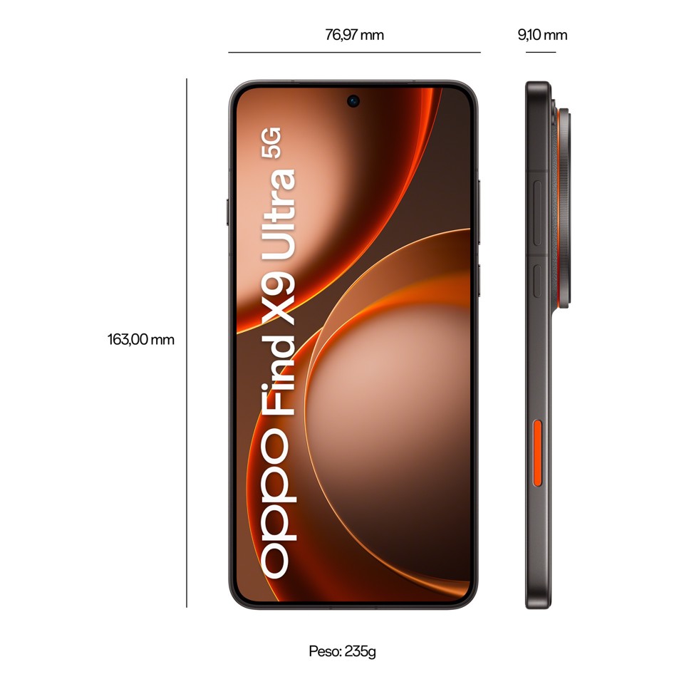 OPPO Find X9 Ultra 5G AI Smartphone, Quad Camera 200+200+50+50MP, Selfie 50MP, Display 6.82” 144HZ AMOLED 2K, 7050mAh, RAM 12GB(Esp4GB/8GB/12GB)+ROM 512GB, Supporto Auto [Versione Italia], Tundra Umber