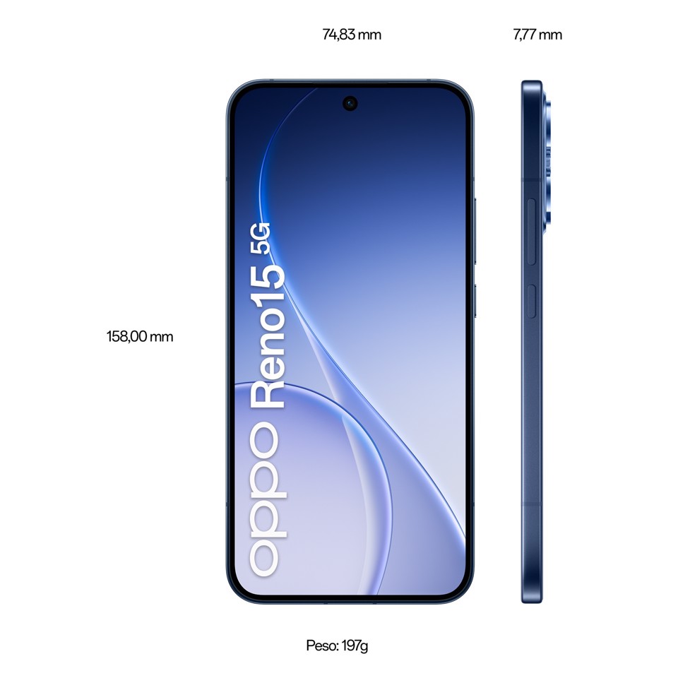 OPPO Reno15 5G AI Smartphone, Tripla fotocamera 50+50+8MP, Selfie 50MP, Display 6.59” 120HZ AMOLED FHD+, 6500mAh, RAM 8GB(Esp2GB/4GB/8GB)+ROM 512GB [Versione Italia], Twilight Black
