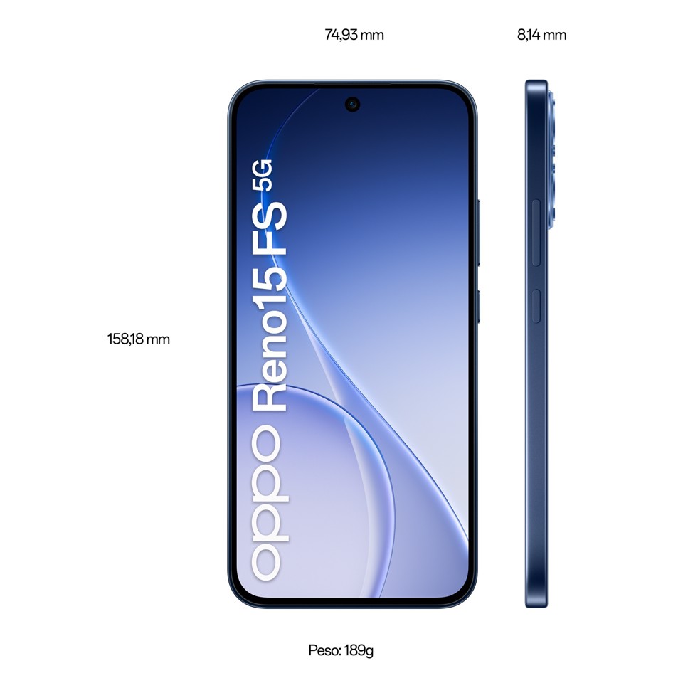 OPPO Reno15 FS 5G AI Smartphone, Tripla fotocamera 50+8+2MP, Selfie 50MP, Display 6.57” 120HZ AMOLED FHD+, 6500mAh, RAM 8GB(Esp2GB/4GB/8GB)+ROM 512GB [Versione Italia], Twilight Black