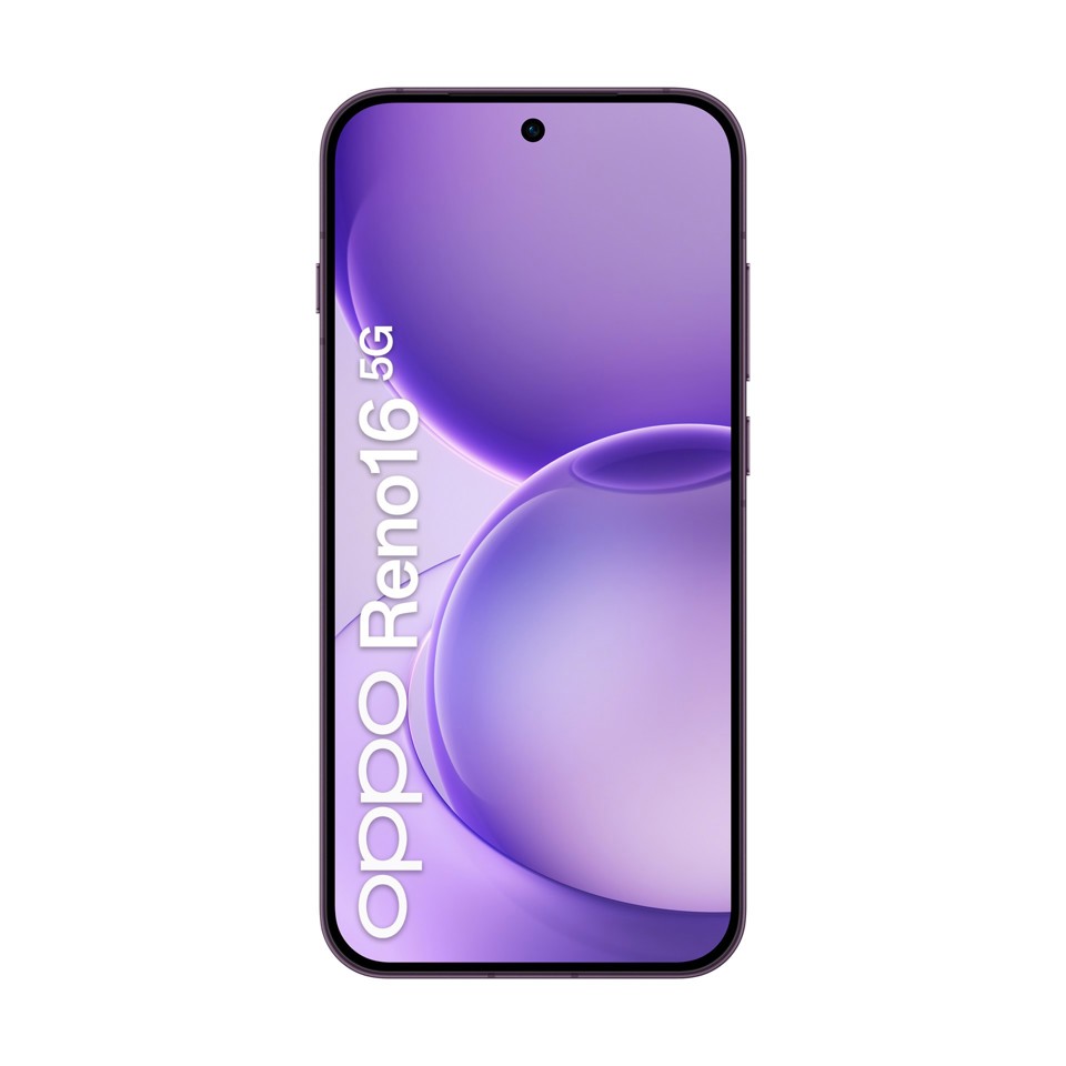 OPPO Reno16 5G AI Smartphone, Tripla fotocamera 50+50+50MP, Selfie 50MP, Display 6.32” 120HZ AMOLED FHD+, 6000mAh, RAM 8GB(Esp2GB/4GB/8GB)+ROM 512GB [Versione Italia], Purple Black