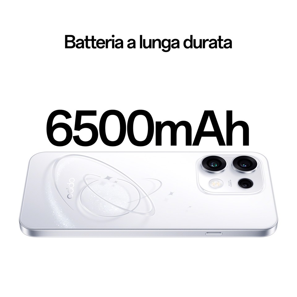 OPPO Reno16 F 5G AI Smartphone, Tripla fotocamera 50+8+50MP, Selfie 50MP, Display 6.57” 120HZ AMOLED FHD+, 6500mAh, RAM 8GB(Esp2GB/4GB/8GB)+ROM 256GB [Versione Italia], Pop White