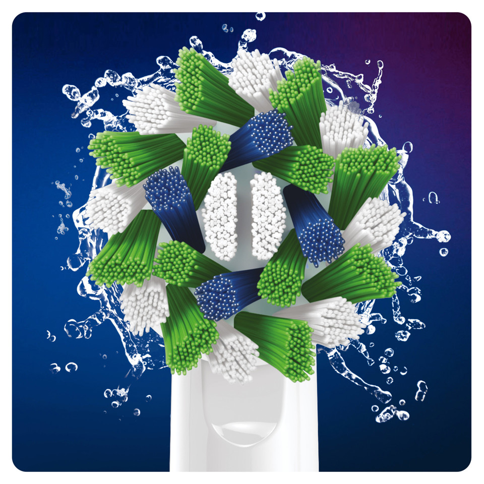 Oral-B CrossAction Testine Di Ricambio (Confezione Da 3 Pezzi), Con Tecnologia CleanMaximiser