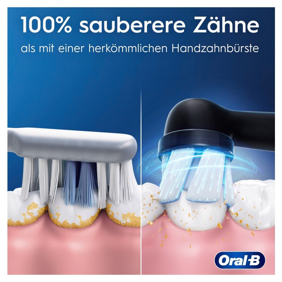 Oral-B iO 2 Spazzolino Elettrico Oral B, Nero e Verde, 1 Testina Di Ricambio, 2 Spazzolini, Delicato sulle Gengive, Efficace sulla placca, Sensore di Pressione
