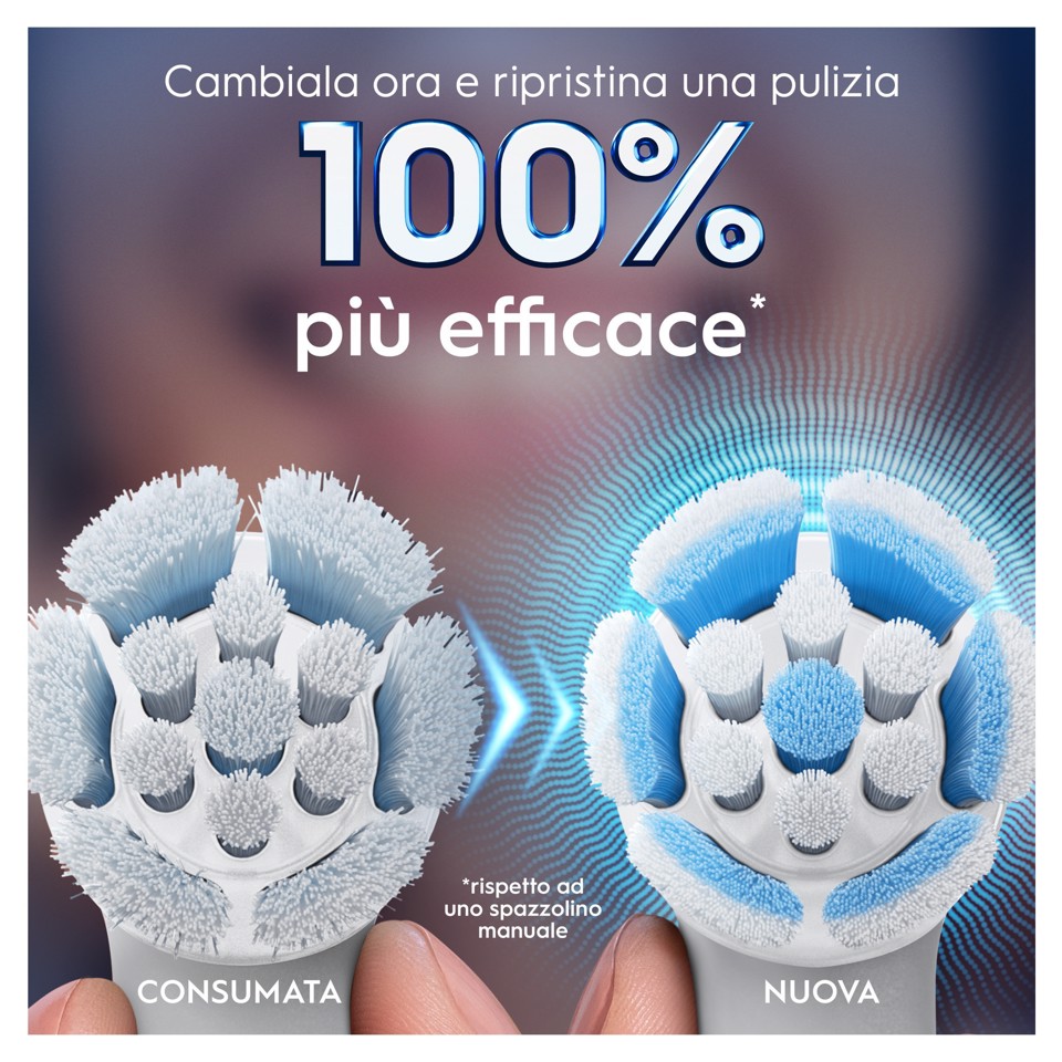 Oral-B Testine di Ricambio iO Gentle Care, testine rotonde originali, setole angolate per una rimozione più profonda della placca, testina più morbida, adatte a gengive sensibili, 3