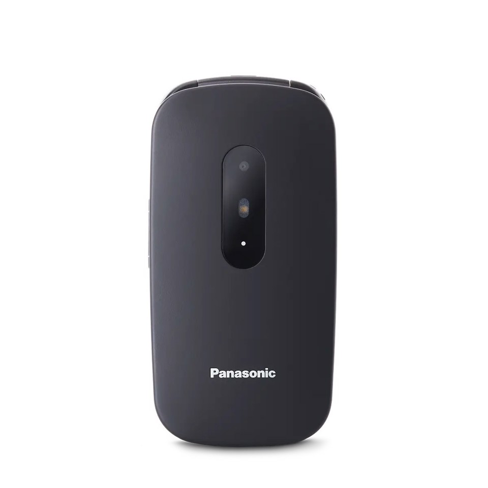 Panasonic KX-TU446EXG - Telefono per anziani a conchiglia, facile da usare, display leggibile, grigio