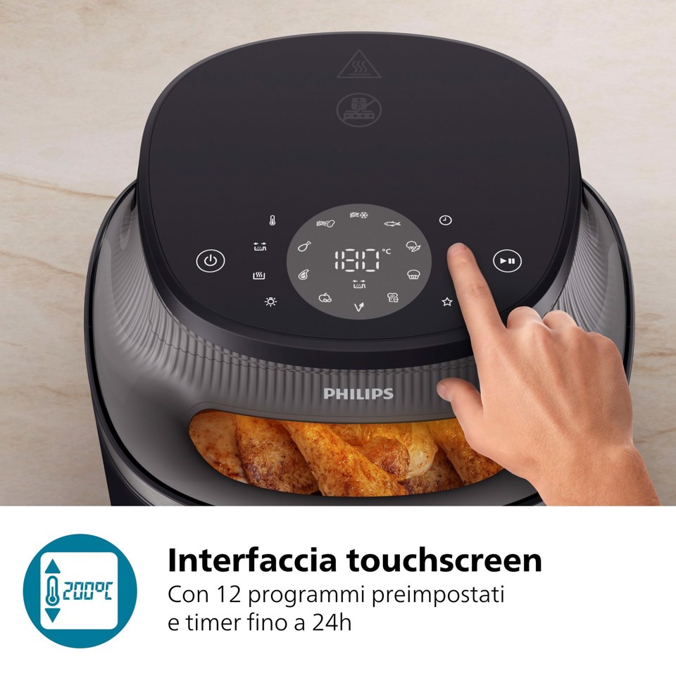 Philips 3000 series NA332/00 Airfryer 6.2 L, Friggitrice ad aria 16 in 1, App ricettario
