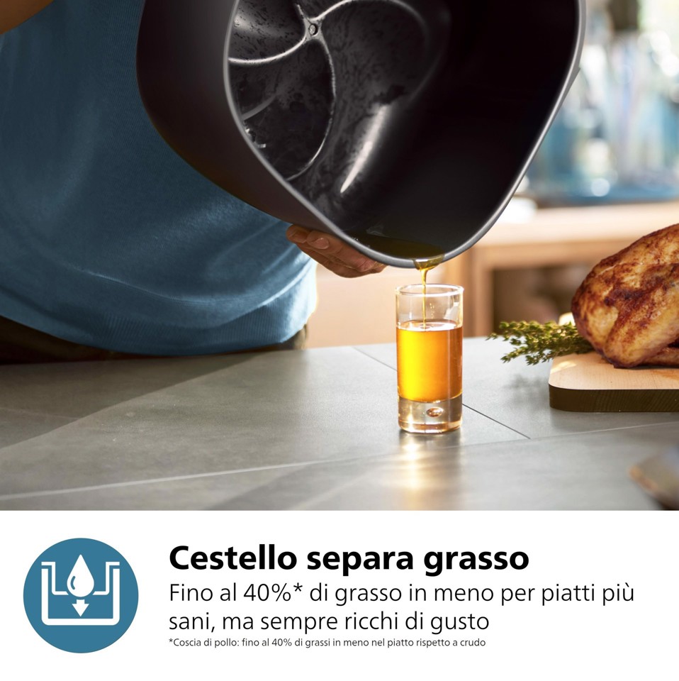 Philips 3000 series NA332/00 Airfryer 6.2 L, Friggitrice ad aria 16 in 1, App ricettario