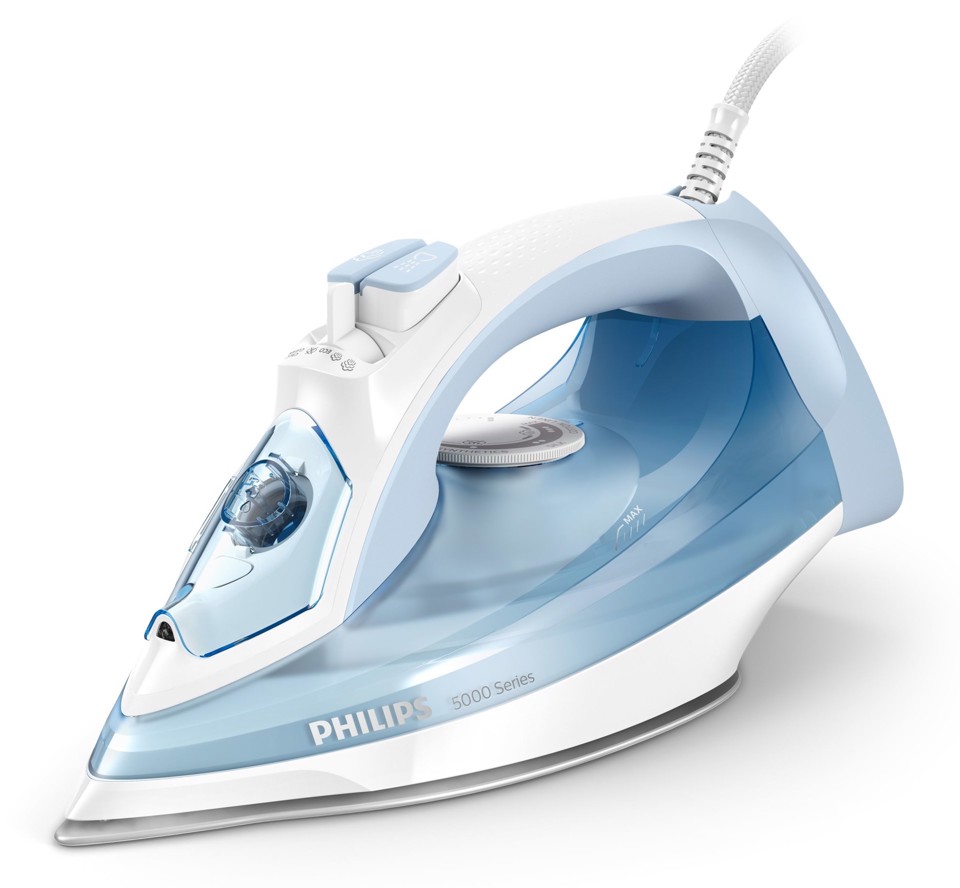 Philips 5000 series DST5021/20 ferro da stiro Ferro a vapore SteamGlide Plus 2400 W Blu, Bianco