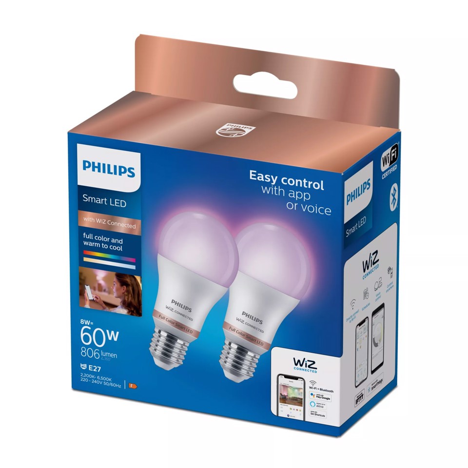 Philips Hue Lampadina 8 W (Eq. 60 W) A60 E27 - x2