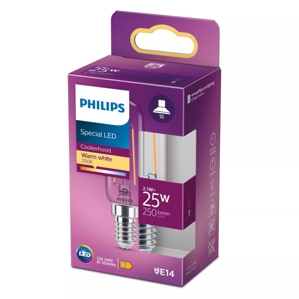 Philips Lamp. a oliva fil. trasp. 25 W T25 E14