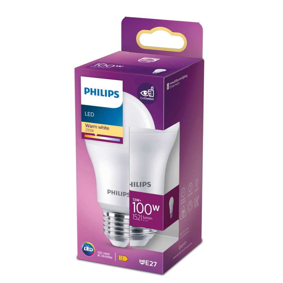 Philips Lampadina 100 W A60 E27