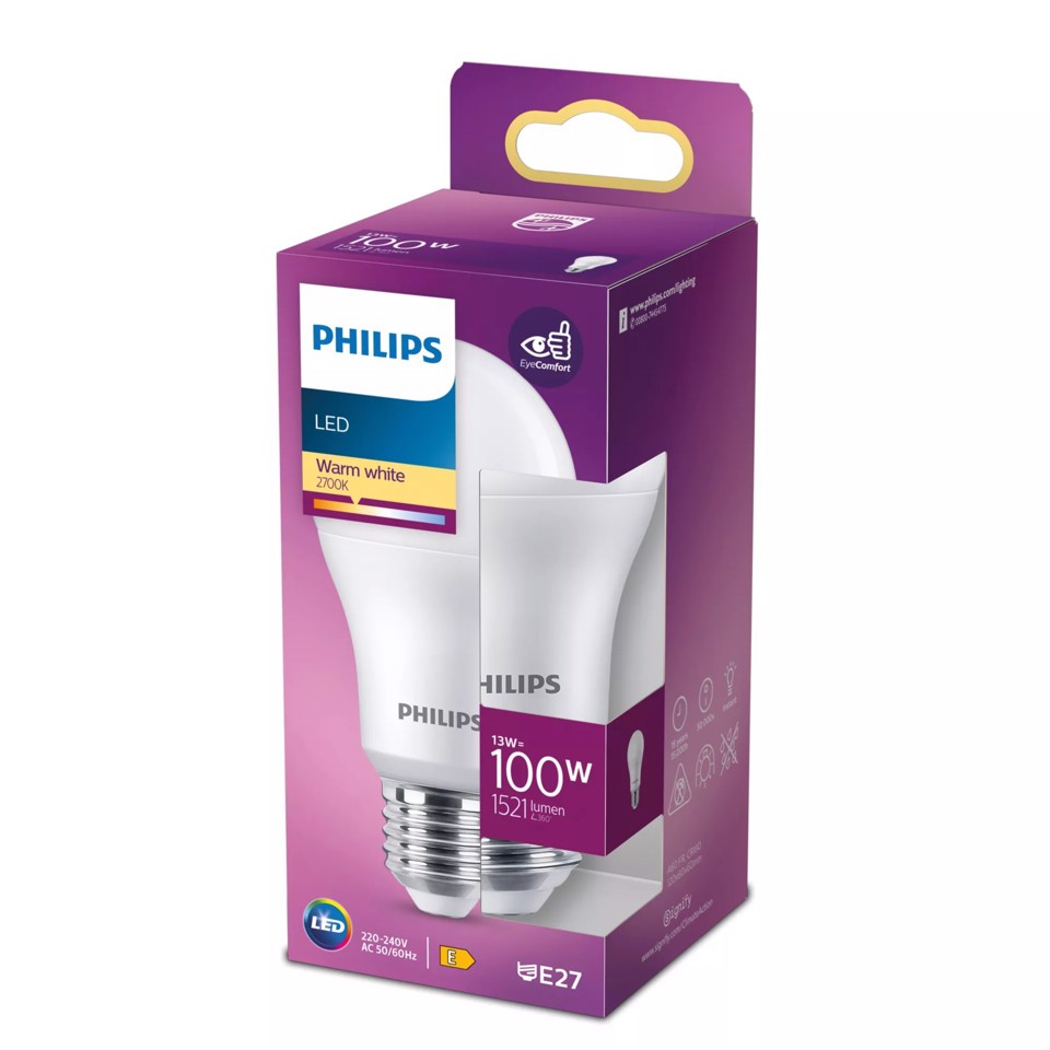Philips Lampadina 100 W A60 E27