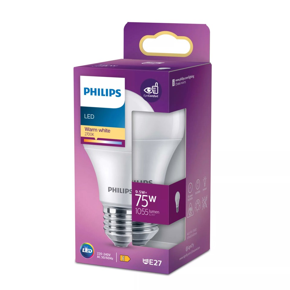 Philips Lampadina 75 W A60 E27