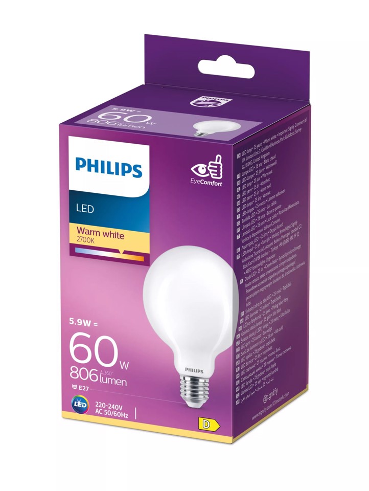 Philips Lampadina smerigliata 60W G95 E27