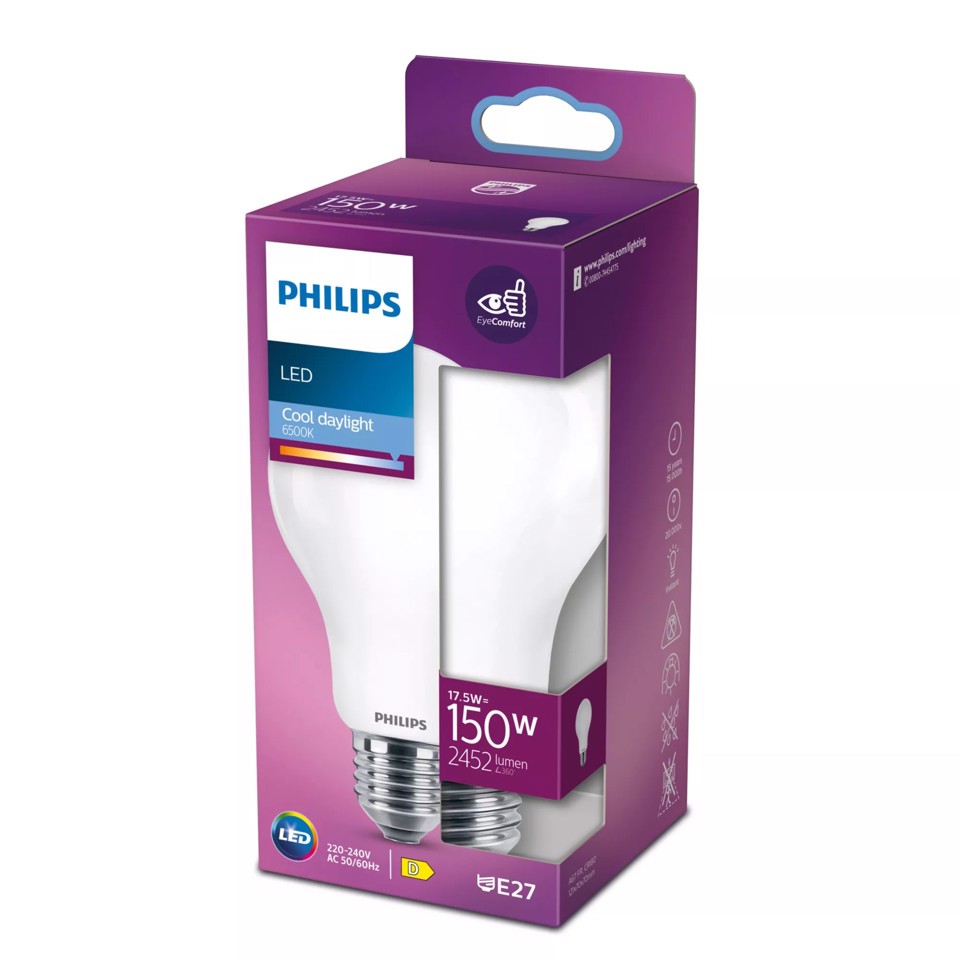 Philips Lampadina smerigliata a filamento 150 W A67 E27