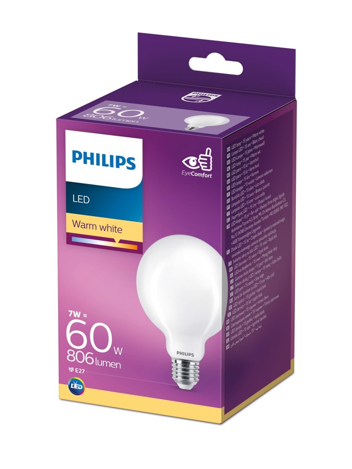 Philips Lampadina smerigliata a filamento 60 W G93 E27