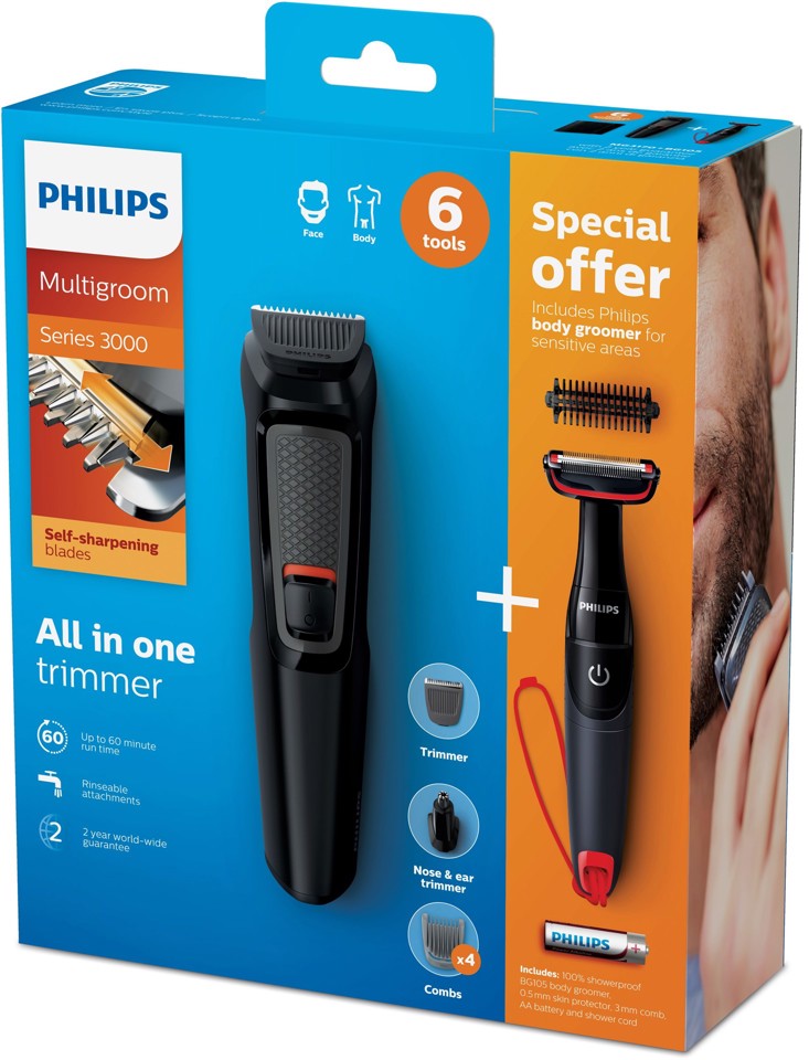 Philips MULTIGROOM Series 3000 MG3710/85 6 in 1, Barba