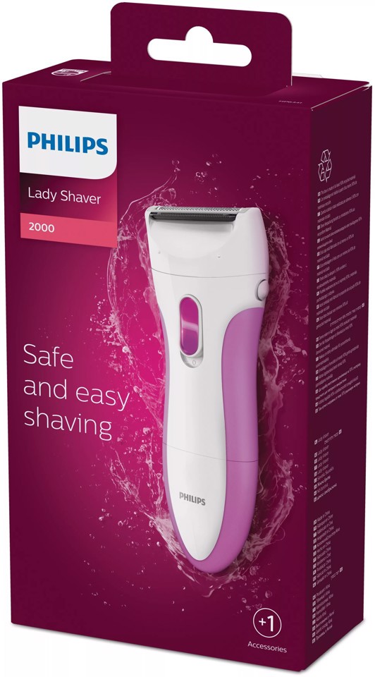 Philips SatinShave Essential Rasoio senza filo Wet & Dry bianco e rosa HP6341/00