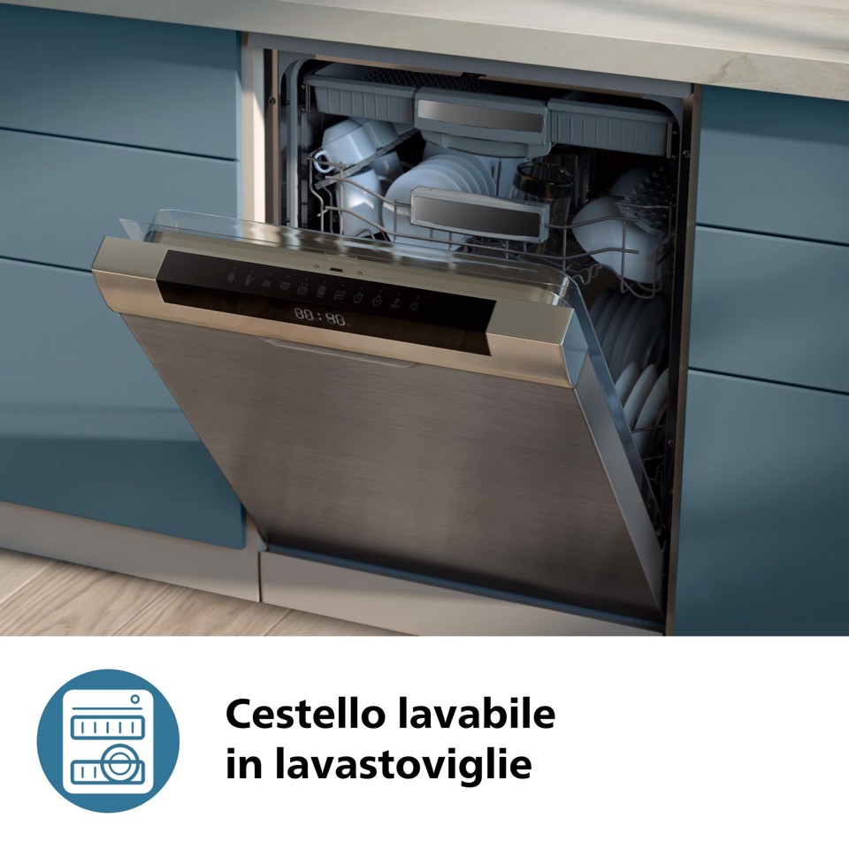 Philips Serie 1000 Airfryer con cestello flessibile/doppio, friggitrice ad aria da 7.1L, 10 metodi di cottura, App per ricette NA150/00