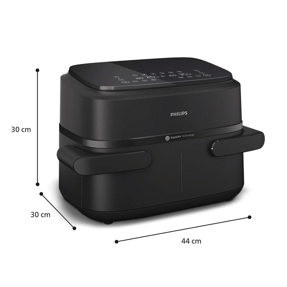 Philips Serie 1000 Airfryer con cestello flexi, Friggitrice ad aria 7.1L, 10 metodi di cottura, App per ricette NA150/00