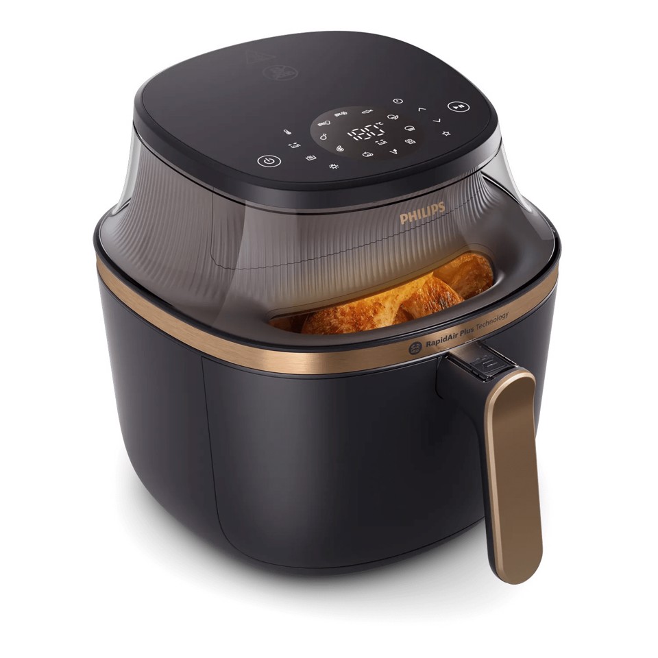 Philips Serie 3000 Airfryer da 7.2 L, Friggitrice ad aria 16 in 1, Finestra e luce, App ricettario NA342/00