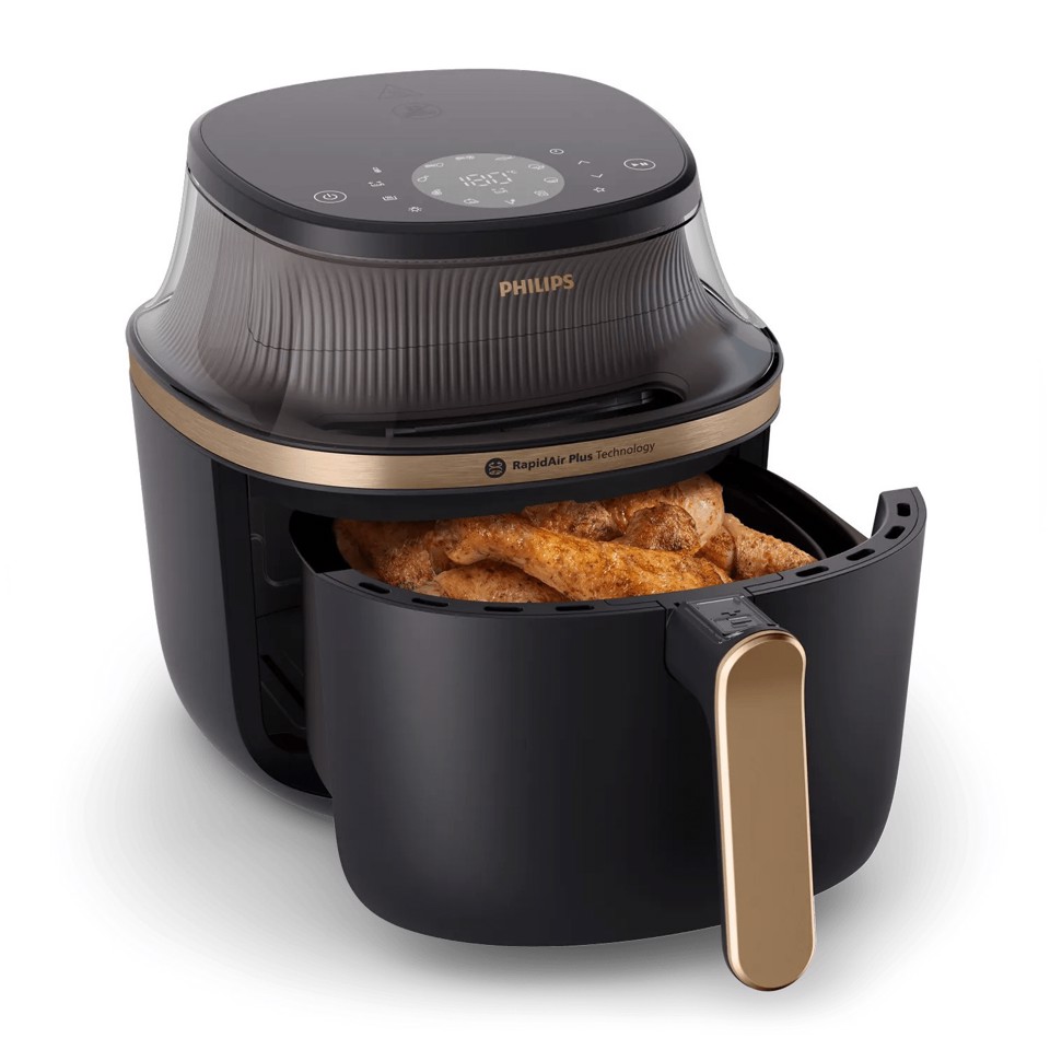 Philips Serie 3000 Airfryer da 7.2 L, Friggitrice ad aria 16 in 1, Finestra e luce, App ricettario NA342/00