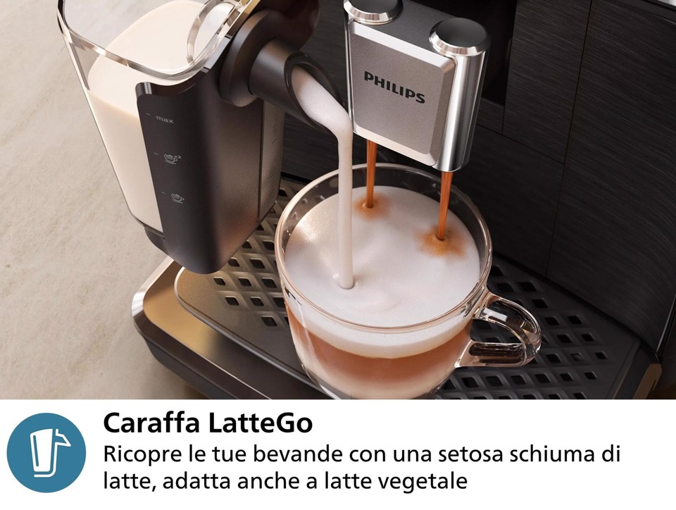 Philips Series 2300 LatteGo EP2334/10 Macchina da caffè automatica, 4 bevande, cappuccinatore, 1.8 L, macine in ceramica
