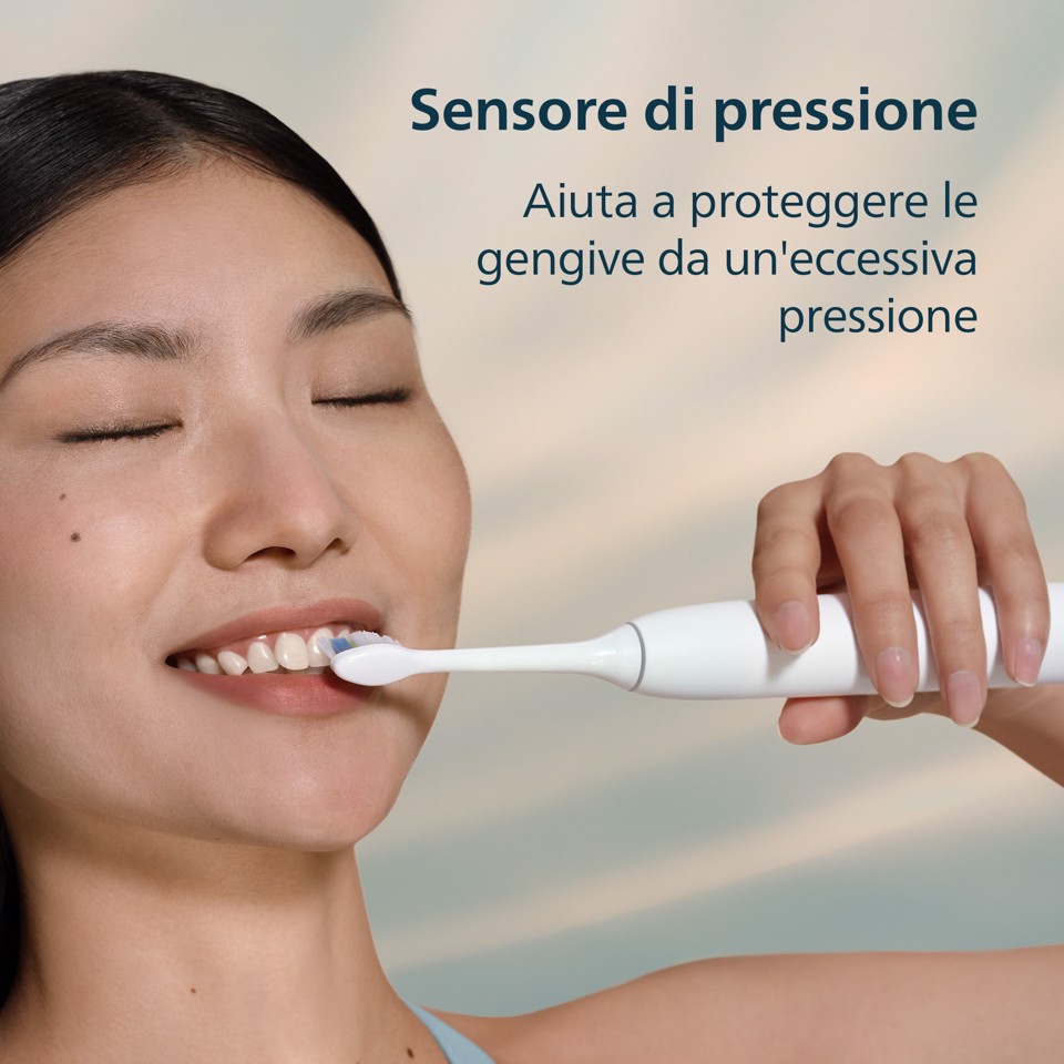 Philips Sonicare serie 5300 Sonicare Spazzolino elettrico sonico con base di ricarica e sensore di pressione colore bianco HX7108/02