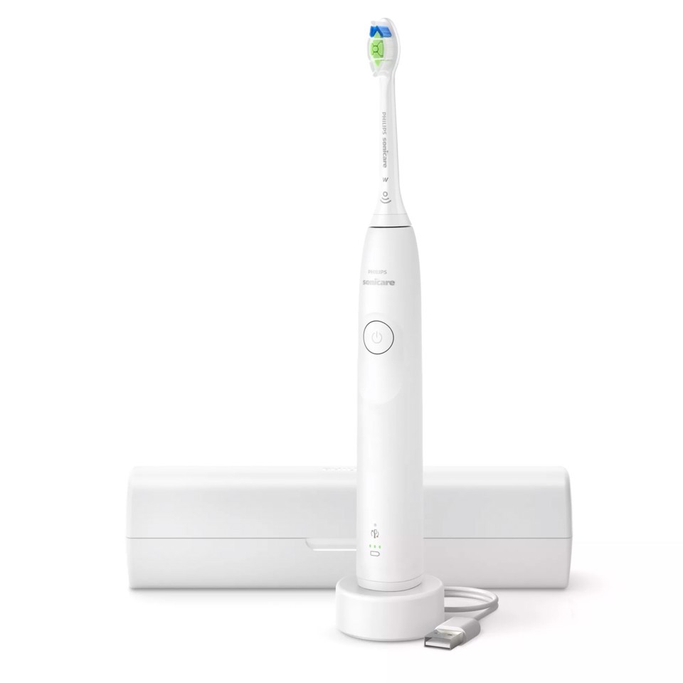 Philips Sonicare serie 5300 Sonicare Spazzolino elettrico sonico con base di ricarica e sensore di pressione colore bianco HX7108/02