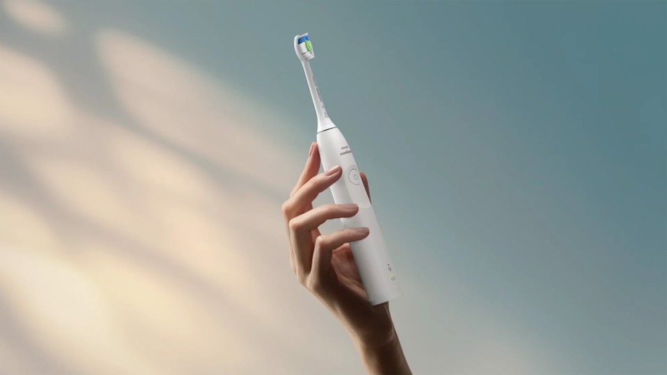 Philips Sonicare serie 5300 Sonicare Spazzolino elettrico sonico con base di ricarica e sensore di pressione colore bianco HX7108/02