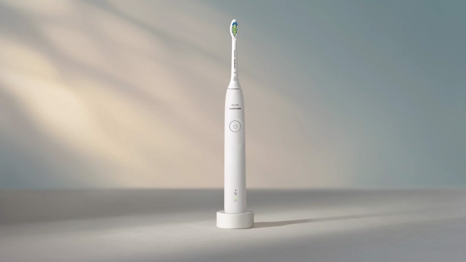 Philips Sonicare serie 5300 Sonicare Spazzolino elettrico sonico con base di ricarica e sensore di pressione colore bianco HX7108/02