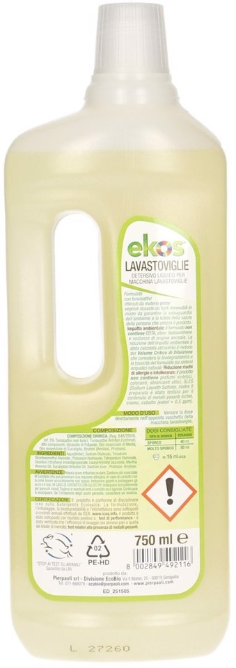 Pierpaoli 549211 detersivo per lavastoviglie 750 ml