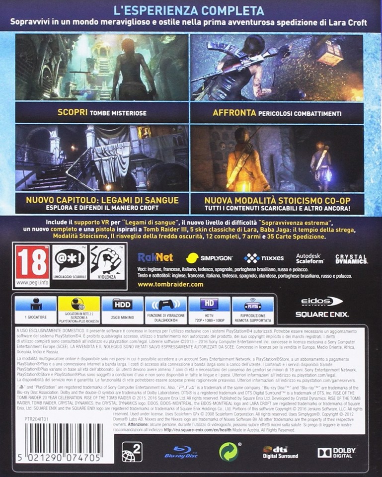 PLAION Rise of the Tomb Raider, PlayStation 4 Standard Inglese