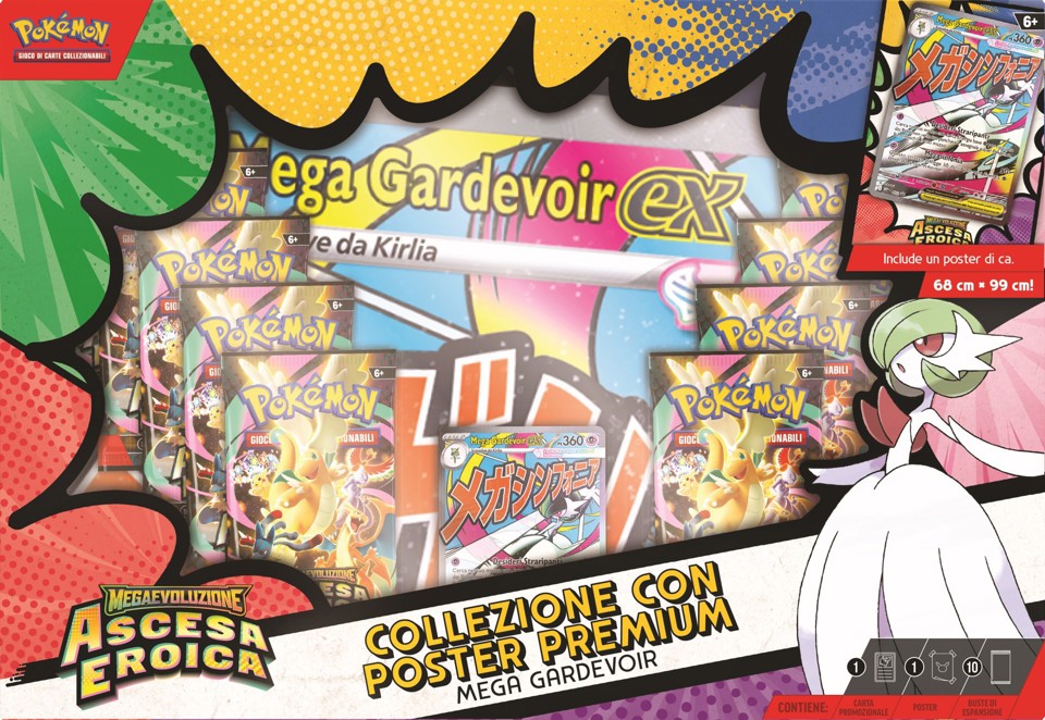 Pokémon Collezione con Poster Premium di Mega Lucario-ex e Mega Gardevoir-ex (IT)