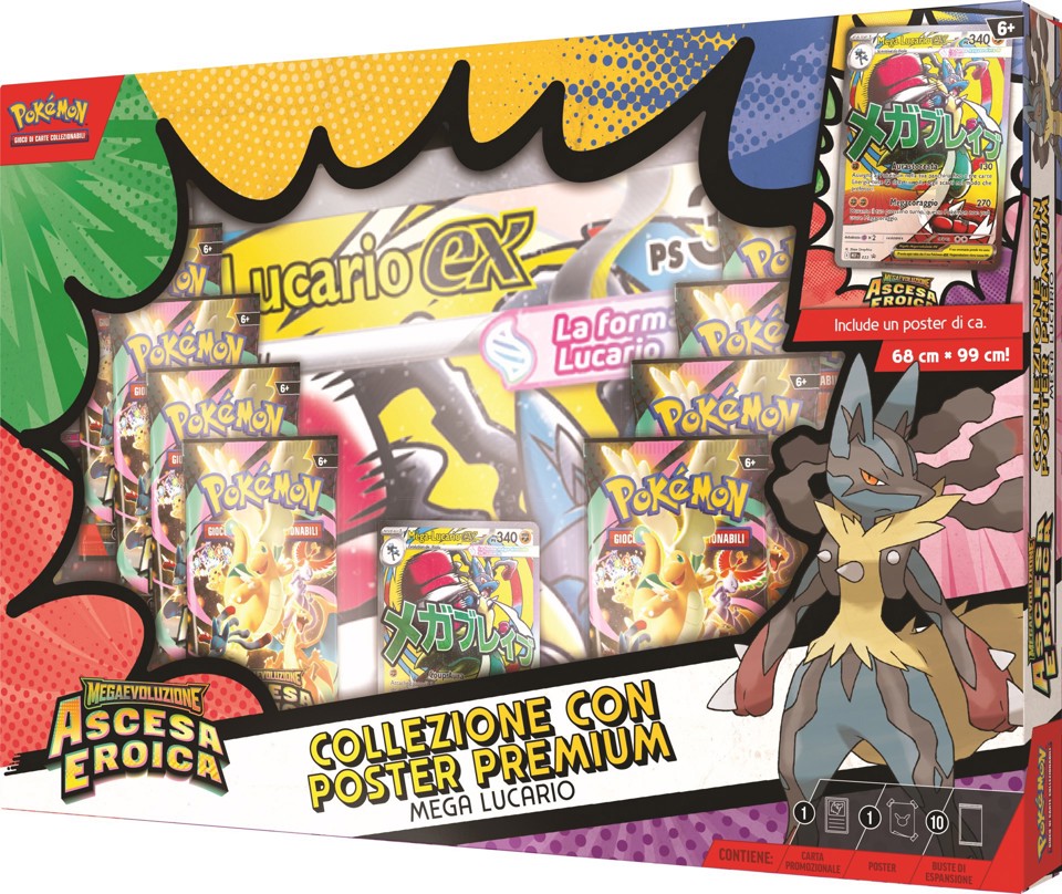 Pokémon Collezione con Poster Premium di Mega Lucario-ex e Mega Gardevoir-ex (IT)