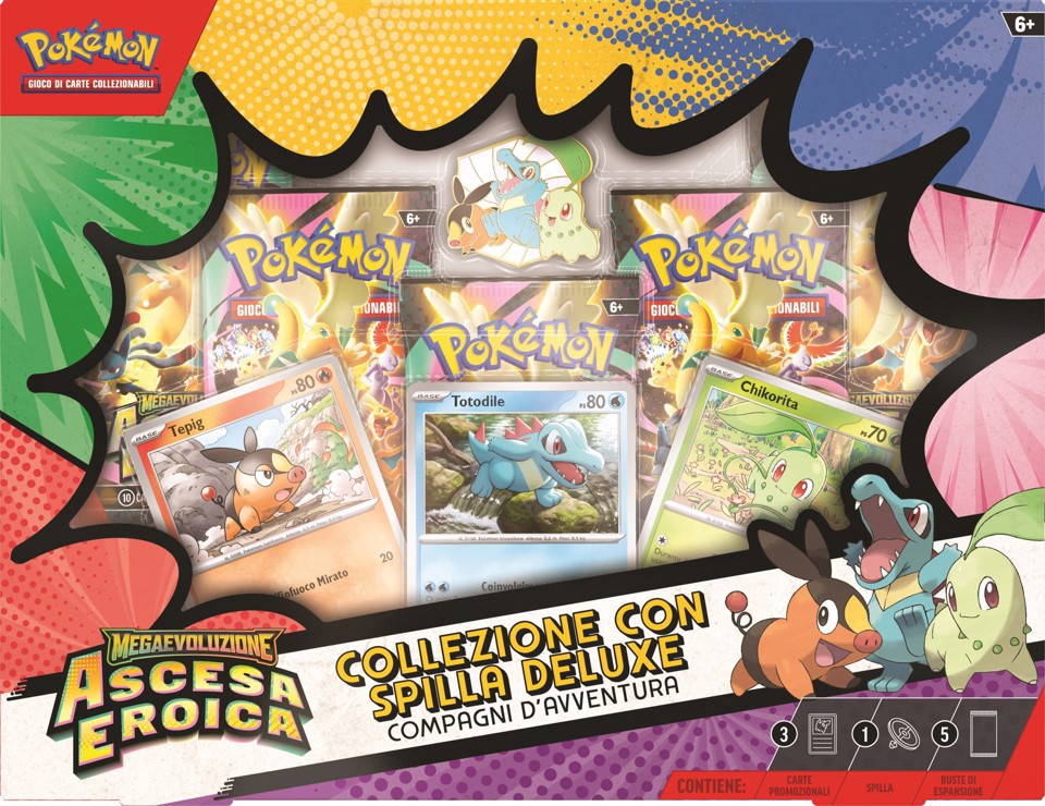 Pokémon Collezione con Spilla Deluxe Compagni d'Avventura dell'espansione Megaevoluzione - Ascesa Eroica