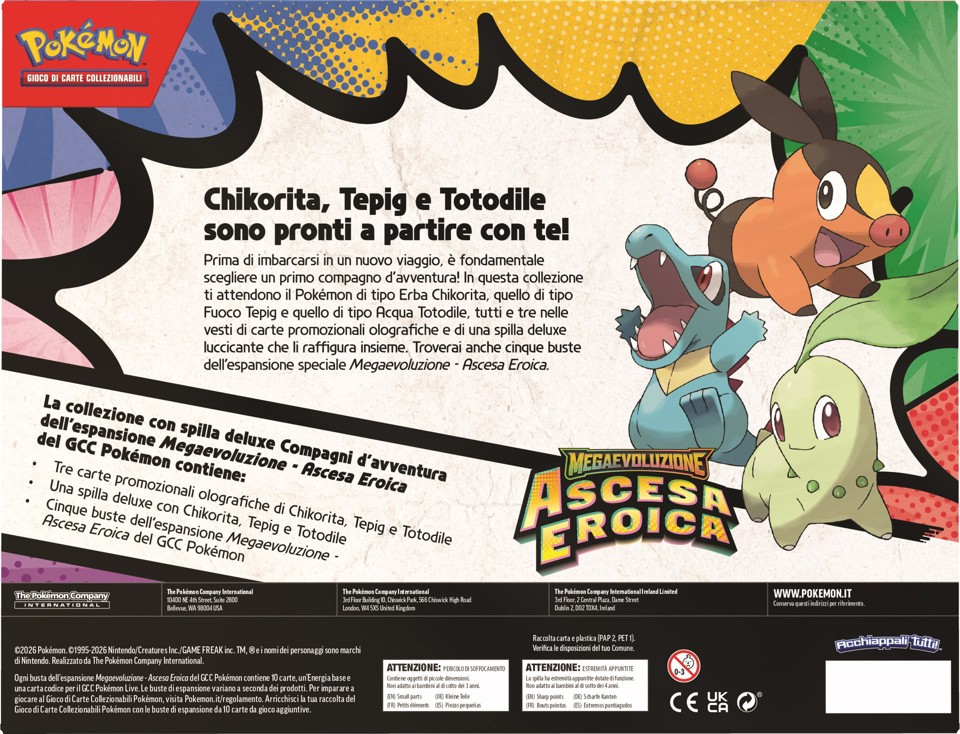 Pokémon Collezione con Spilla Deluxe Compagni d'Avventura dell'espansione Megaevoluzione - Ascesa Eroica
