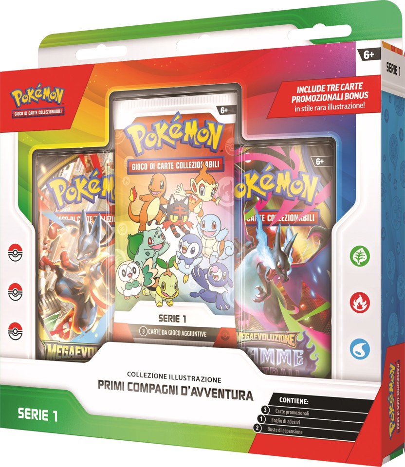 Pokémon Collezione Illustrazione Primi Compagni d'Avventura