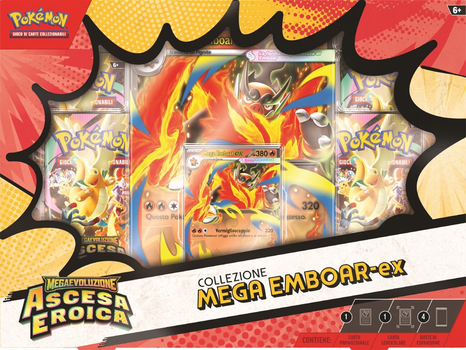 Pokémon Collezione Mega Emboar-EX, Mega Feraligatr-EX e Mega Meganium-EX dell'Espansione Megaevoluzione - Ascesa Eroica