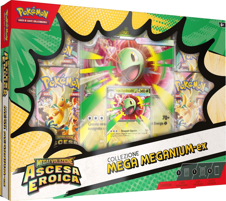 Pokémon Collezione Mega Emboar-EX, Mega Feraligatr-EX e Mega Meganium-EX dell'Espansione Megaevoluzione - Ascesa Eroica