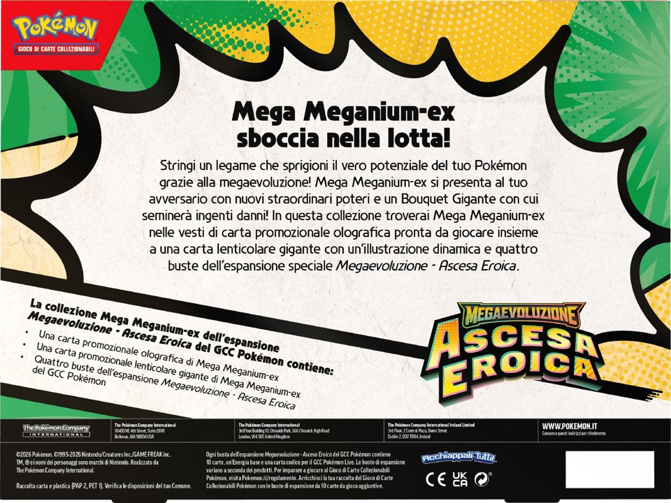 Pokémon Collezione Mega Emboar-EX, Mega Feraligatr-EX e Mega Meganium-EX dell'Espansione Megaevoluzione - Ascesa Eroica