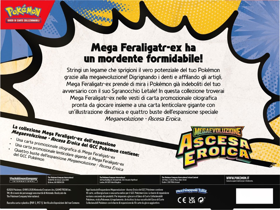 Pokémon Collezione Mega Emboar-EX, Mega Feraligatr-EX e Mega Meganium-EX dell'Espansione Megaevoluzione - Ascesa Eroica