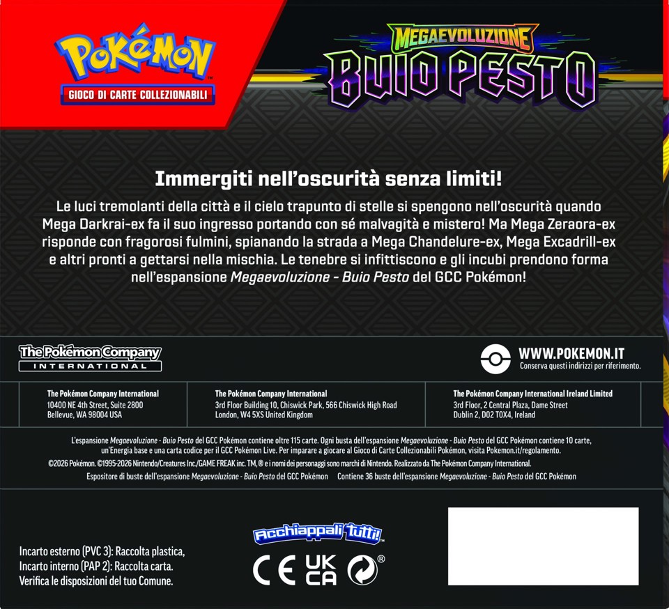 Pokémon PK10425-I Carte Espansione Megaevoluzione Buio Pesto
