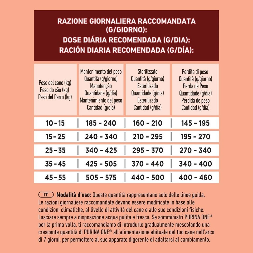 Purina ONE 12370117 Cibo secco Riso e Tacchino per cane Adulto Sterilizzato 2,5 kg