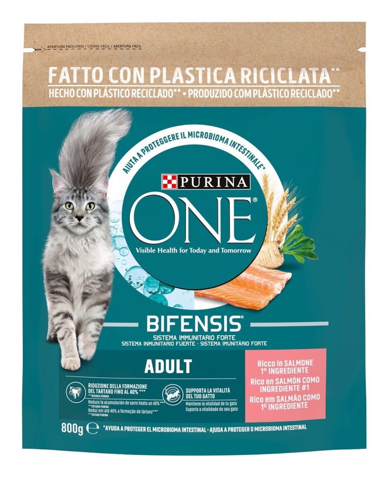 Purina ONE 12505695 Bifensis cibo secco per gatto Adulto Salmone 800 g